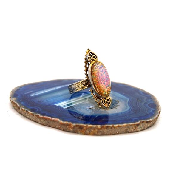 Gold-tone Faux Opal Ring - Picture 1 of 5